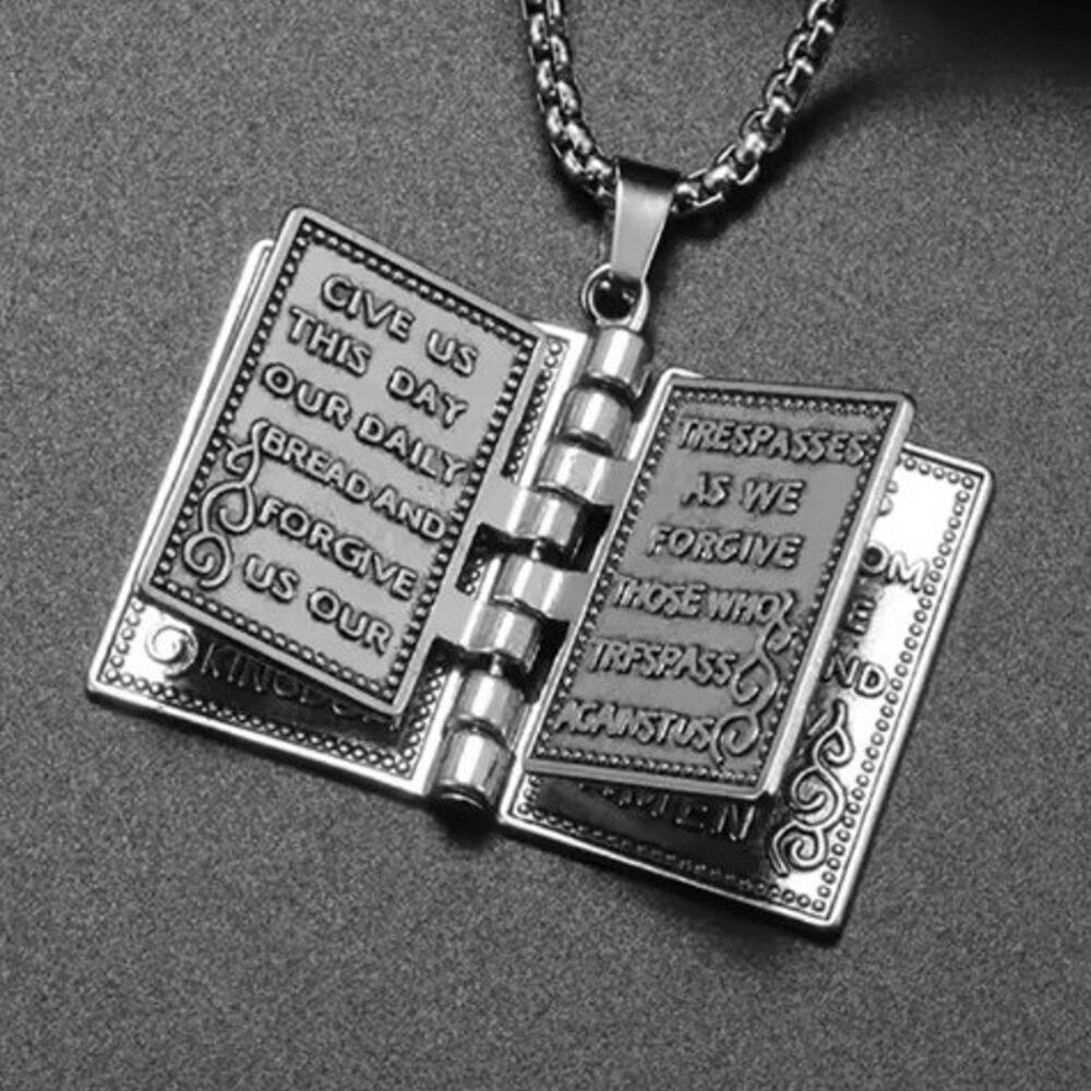 Lords Prayer Necklace Bible Silver Valentines Birthday Anniversary gift - NEW!